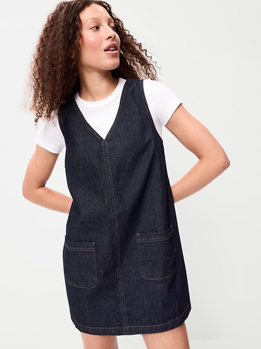 Image number 1 showing, Patch Pocket Denim Mini Dress