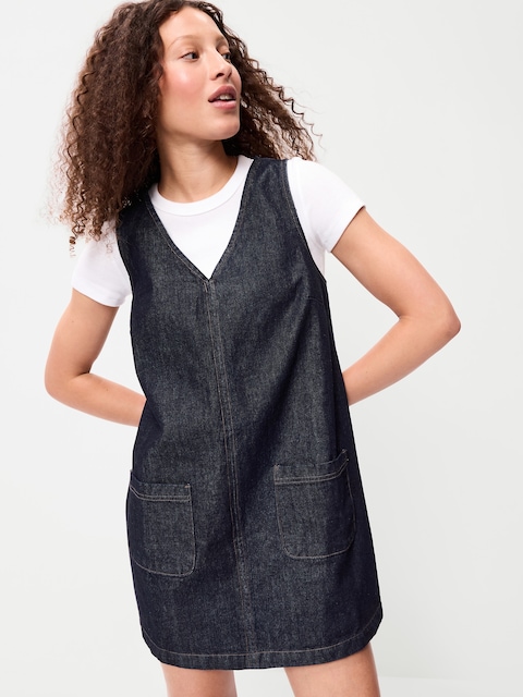Patch Pocket Denim Mini Dress