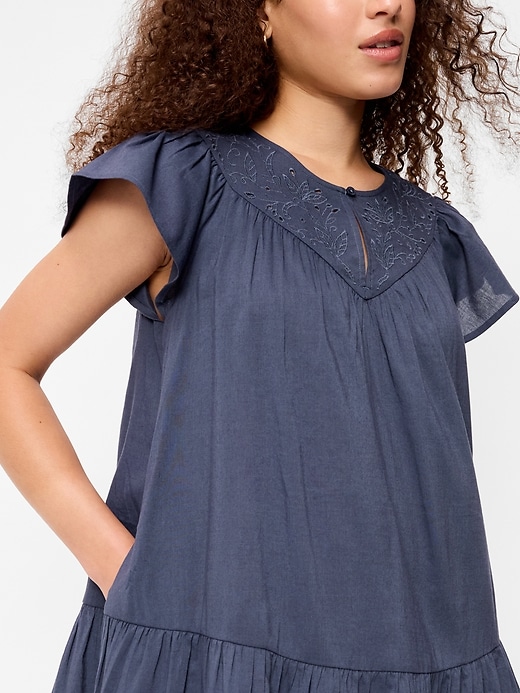 Image number 5 showing, Flutter-Sleeve Mini Swing Dress