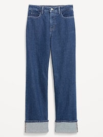 Image number 2 showing, Curvy Extra High-Waisted Cuffed Wide-Leg Jeans