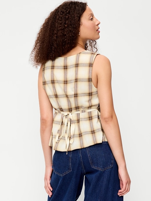 Image number 2 showing, Sleeveless V-Neck Tie-Back Top