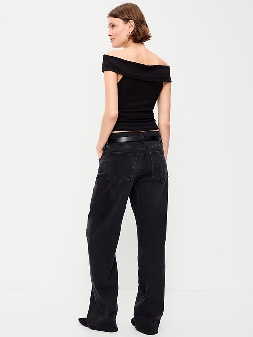 L'image numéro 3 présente Jean ample à taille basse