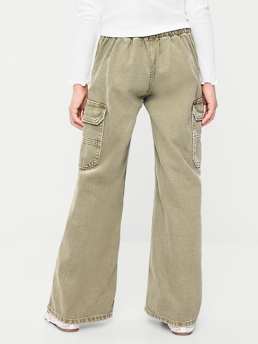 L'image numéro 2 présente Cargo coupe très généreuse à jambe large à taille basse extensible pour fille