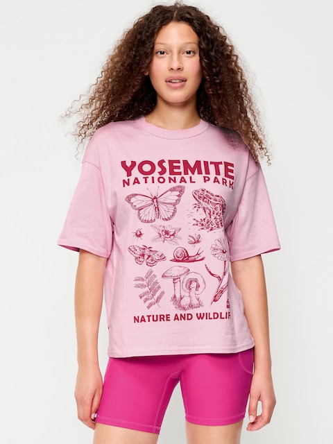 Yosemite National Park Crew-Neck Oversized T-Shirt