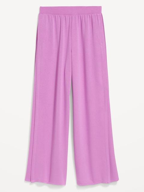 High-Waisted Bounce Lite Drapey Wide-Leg Pleated Pants
