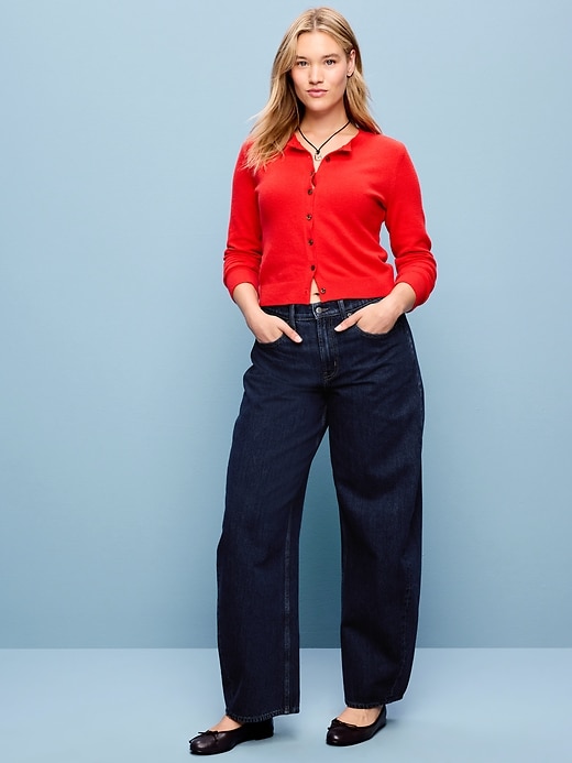 Image number 5 showing, High-Waisted Rounded Wide-Leg Barrel Jeans