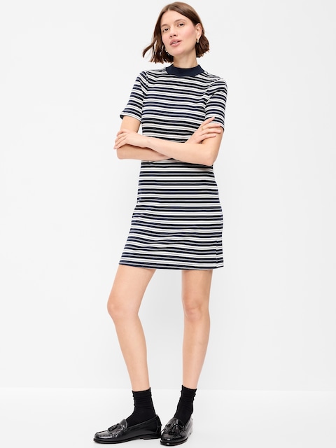 Snug Mock-Neck Bodycon Mini Dress