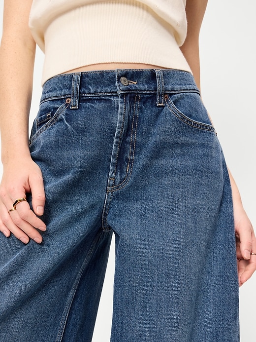 Image number 4 showing, High-Waisted Rounded Wide-Leg Barrel Jeans