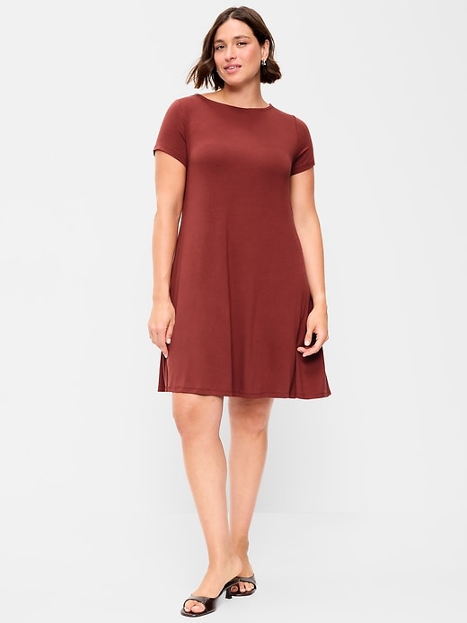 Image number 6 showing, Short-Sleeve Mini Swing Dress