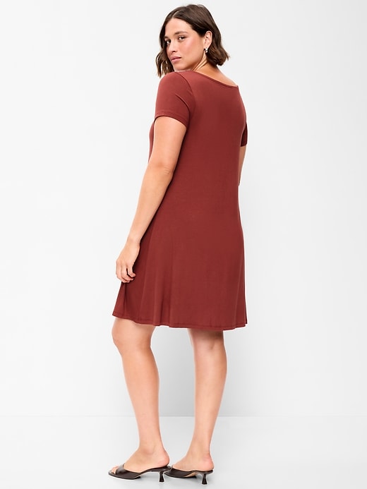 Image number 7 showing, Short-Sleeve Mini Swing Dress