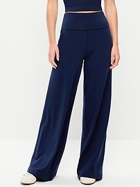 Image number 2 showing, High-Waisted PowerChill Fold-Over Wide-Leg Pants