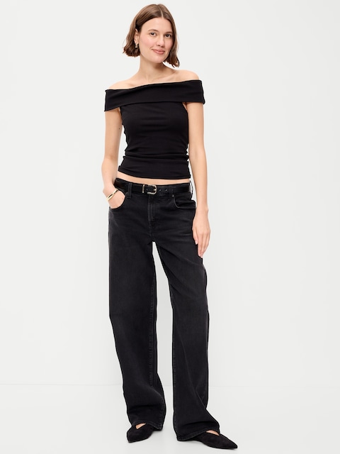 Low-Rise Loose Jeans