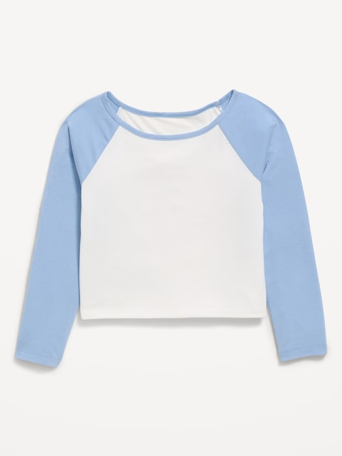 T-SHIRT COURT À MANCHES LONGUES RAGLAN POUR FILLE