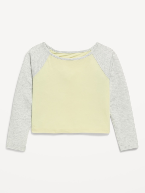 T-SHIRT COURT À MANCHES LONGUES RAGLAN POUR FILLE