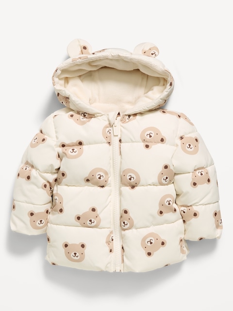 Water-Resistant Printed Critter Puffer Jacket for Baby