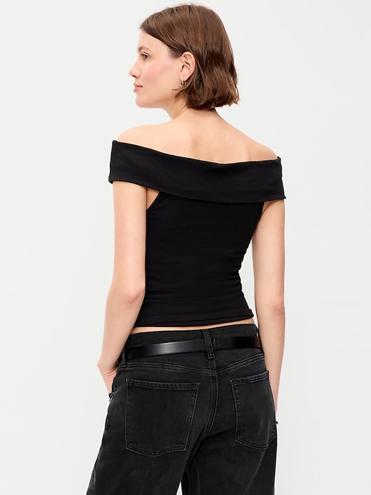 Image number 2 showing, Off-The-Shoulder Fitted Top