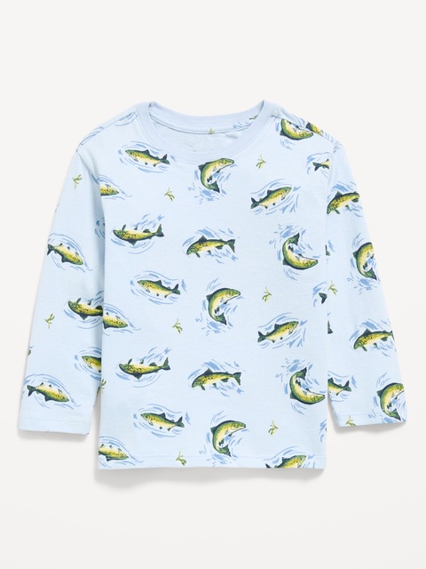 Printed Long-Sleeve Unisex T-Shirt for Toddler