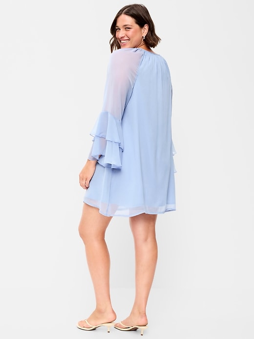 Image number 7 showing, Bell-Sleeve Boho Mini Dress