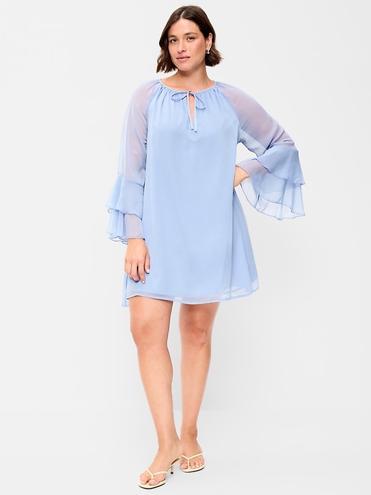 Image number 6 showing, Bell-Sleeve Boho Mini Dress