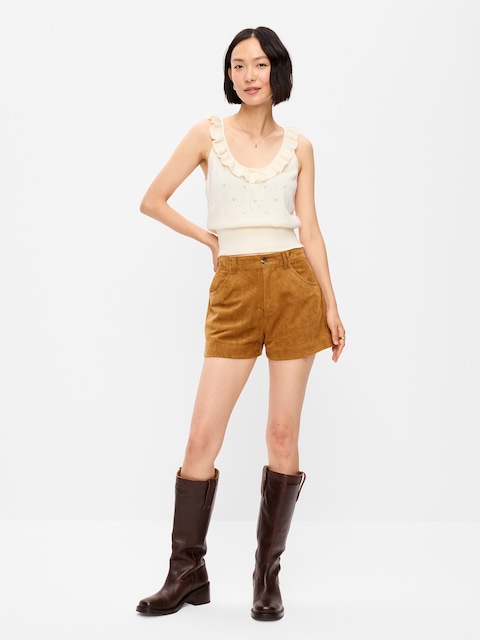 High-Waisted Faux-Suede Shorts