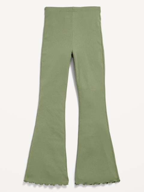 High-Waisted Ribbed Flared Leggings for Girls