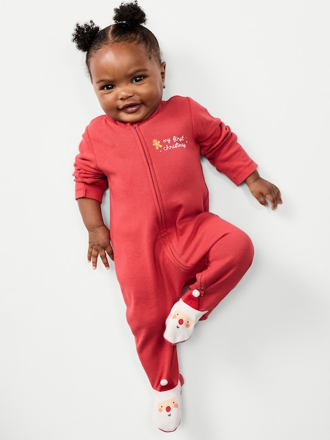 UNE-PIÈCE À PIEDS NUIT OU JEU À GLISSIÈRE BIDIRECTIONNELLE POUR BÉBÉ