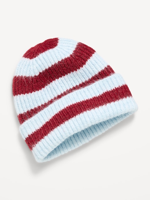 Fuzzy Ribbed Beanie for Girls
