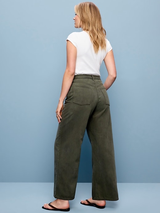 Image number 7 showing, High-Waisted Baggy Wide-Leg Jeans