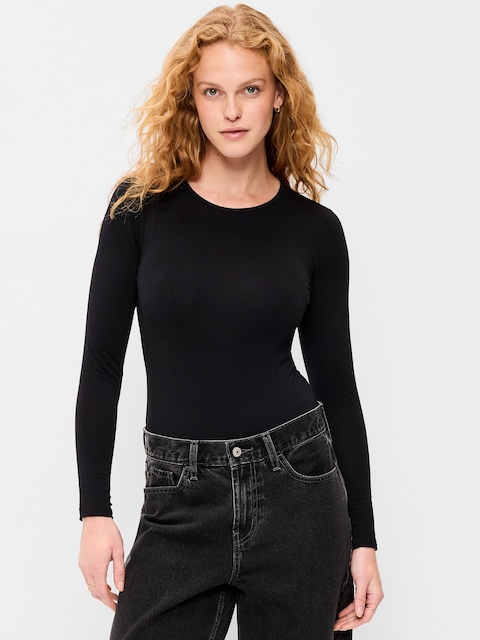 Long-Sleeve Crew-Neck Bodysuit