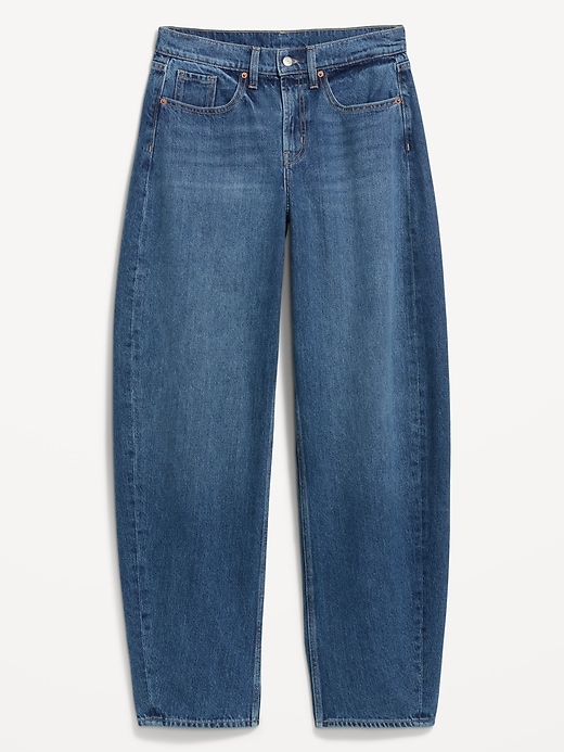 Image number 5 showing, High-Waisted Rounded Wide-Leg Barrel Jeans