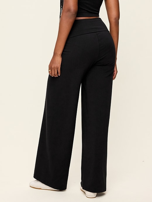 Image number 8 showing, High-Waisted PowerChill Fold-Over Wide-Leg Pants