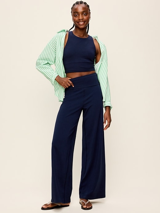L'image numéro 2 présente Pantalon PowerChill jambe large à taille haute et rabattable