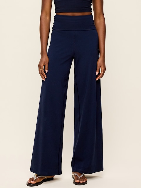 High-Waisted PowerChill Fold-Over Wide-Leg Pants