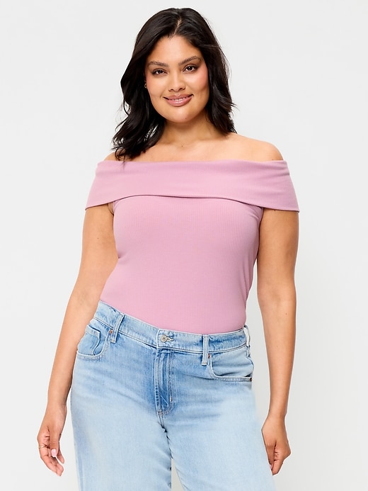 Image number 7 showing, Off-The-Shoulder Fitted Top