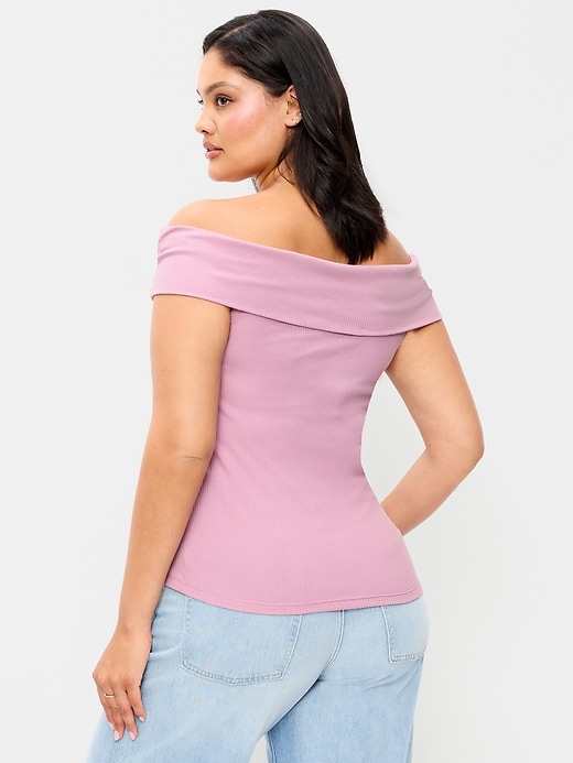 Image number 8 showing, Off-The-Shoulder Fitted Top