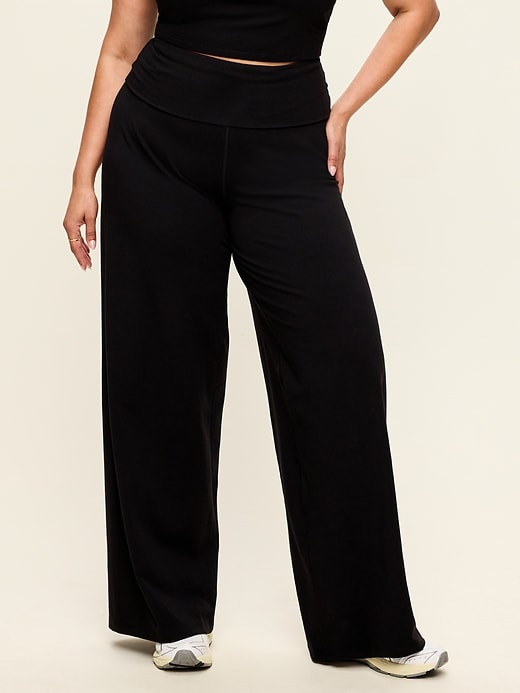 Image number 9 showing, High-Waisted PowerChill Fold-Over Wide-Leg Pants