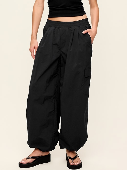 Image number 1 showing, Mid-Rise Woven Utility Pants