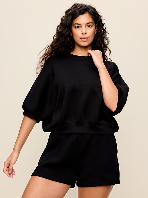 Image number 2 showing, Bounce Fleece Dolman-Sleeve Top