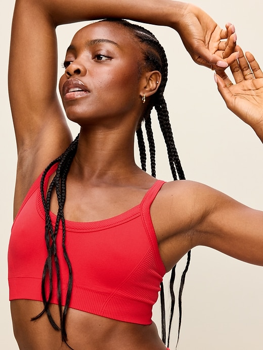 Image number 9 showing, Light Support Fluid Seamless Ribbed Sports Bra