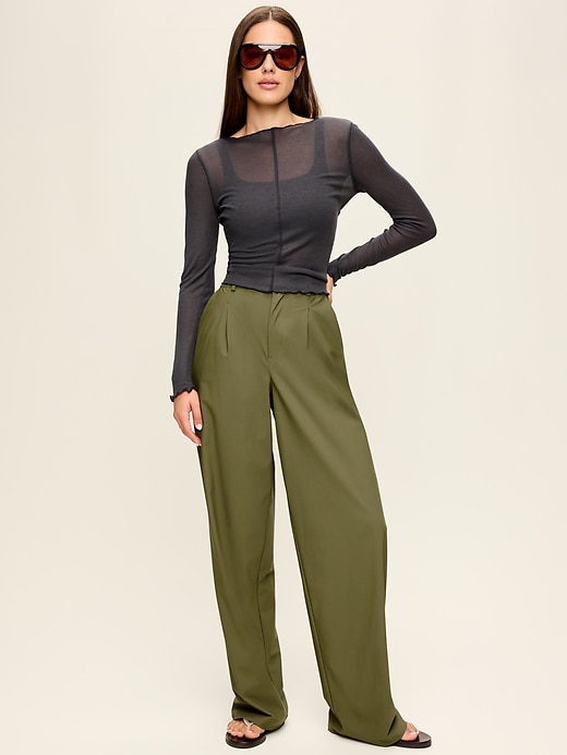 L'image numéro 2 présente Pantalon tailleur Tech Élégant à taille haute
