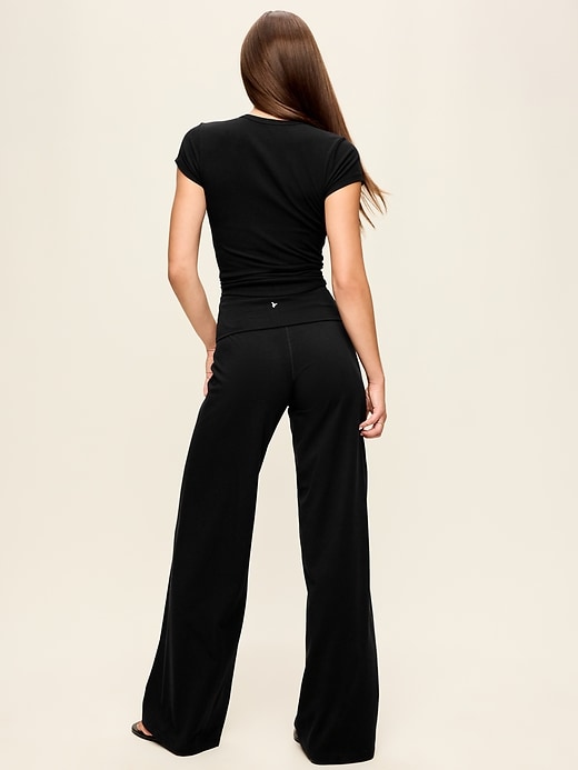 Image number 3 showing, High-Waisted PowerChill Fold-Over Wide-Leg Pants