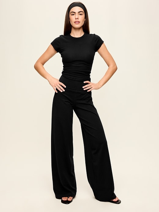 Image number 2 showing, High-Waisted PowerChill Fold-Over Wide-Leg Pants