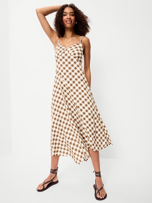 Image number 1 showing, Fit & Flare Tie-Back Asymmetrical Midi Dress