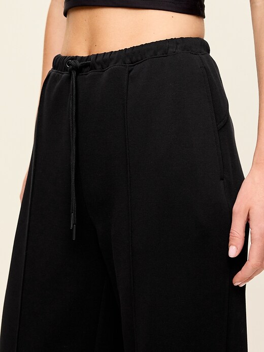 Image number 6 showing, Mid-Rise Dynamic Fleece Textured Wide-Leg Sweatpants
