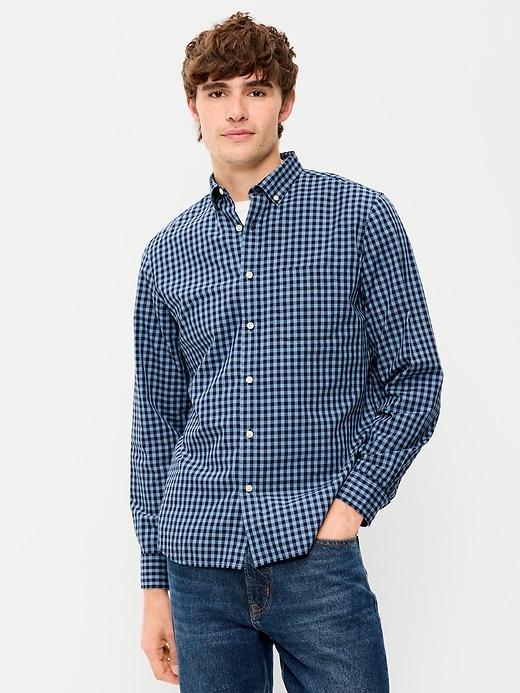 L'image numéro 1 présente Chemise passe-partout coupe classique en popeline à carreaux