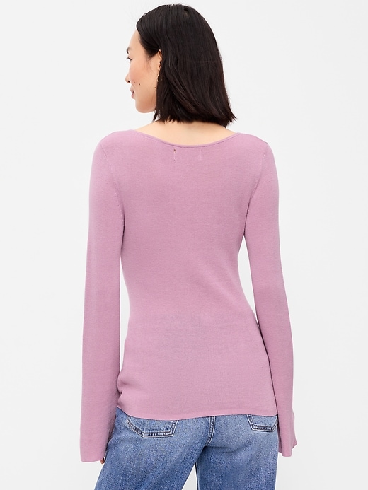 Image number 2 showing, Bell-Sleeve Keyhole Top
