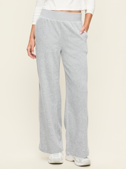 PANTALON EN MICROMOLLETON À JAMBE ULTRA-LARGE À TAILLE TRÈS HAUTE