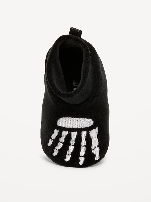 Image number 2 showing, Velour Skeleton Slippers for Baby