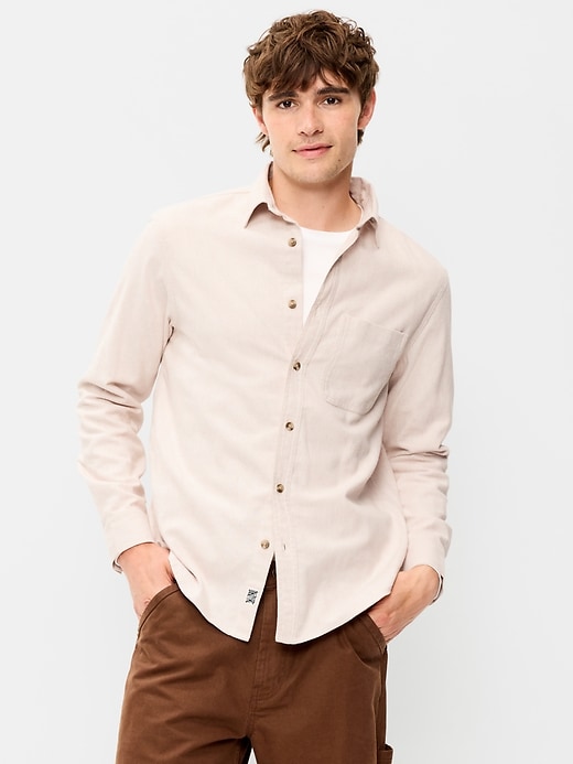 Image number 1 showing, Relaxed Long-Sleeve Flannel Pocket Shirt