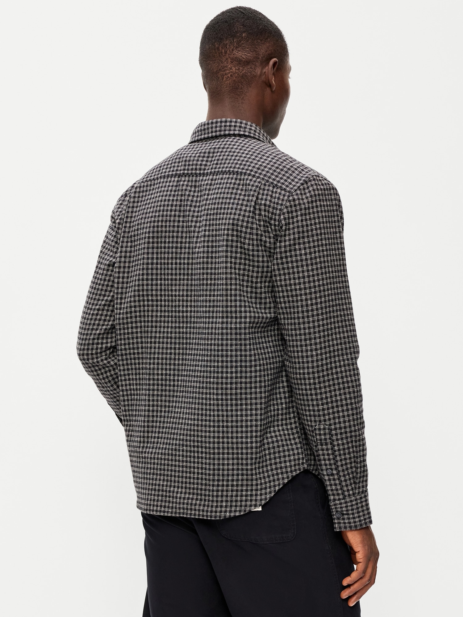 Relaxed Long-Sleeve Plaid Flannel Pocket Shirt